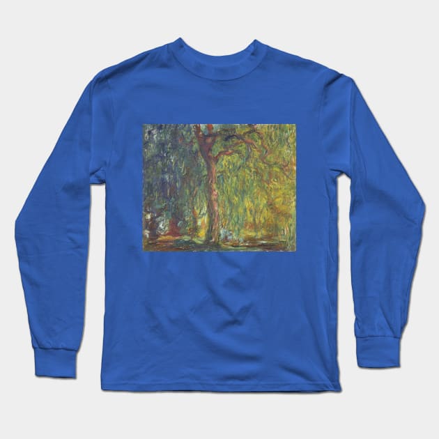 Weeping Willows by Claude Monet Long Sleeve T-Shirt by MasterpieceCafe